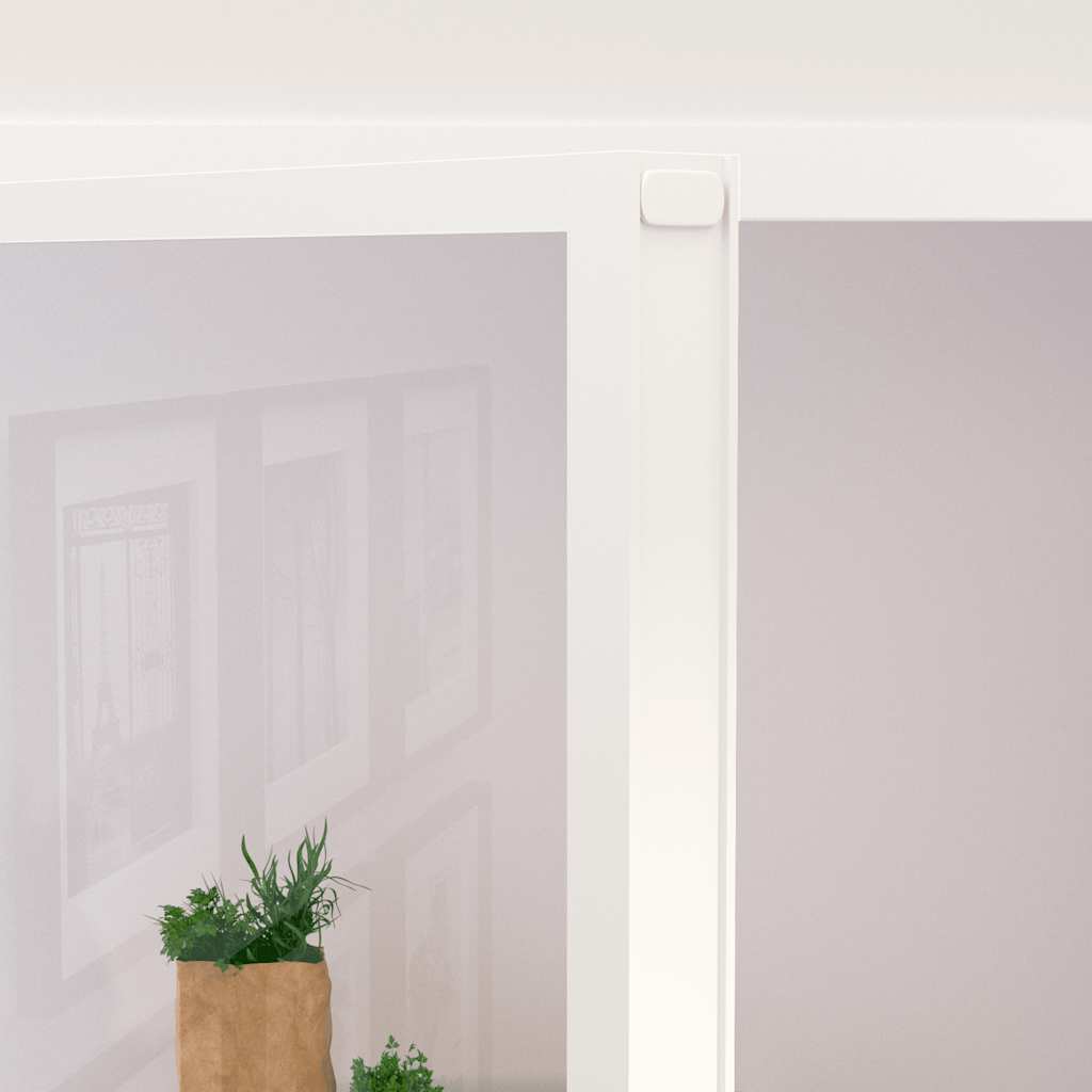 Binnendeur 83x201,5 cm gehard glas en aluminium smal wit – afbeelding 5