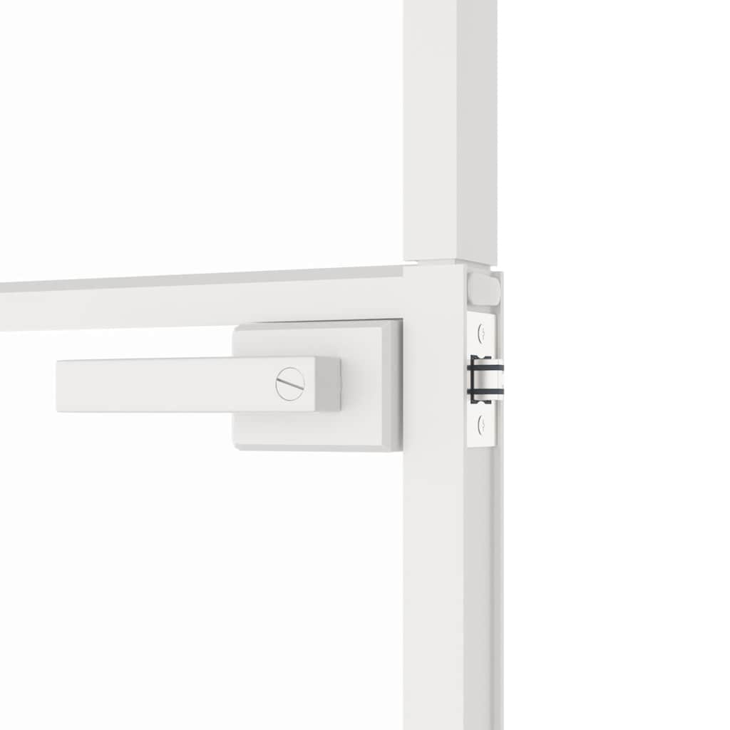 Binnendeur 83x201,5 cm gehard glas en aluminium smal wit – afbeelding 7