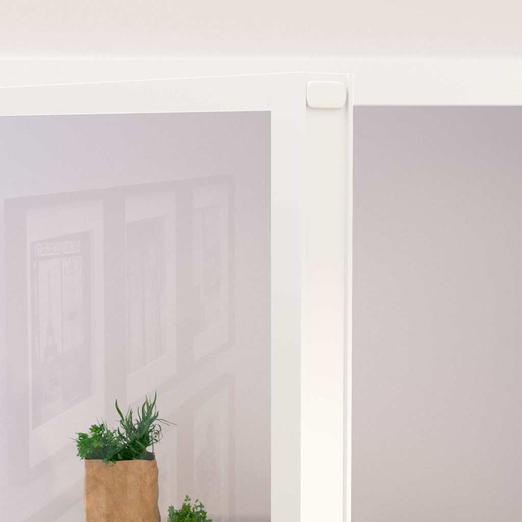 Binnendeur 76x201,5 cm gehard glas en aluminium smal wit – afbeelding 5