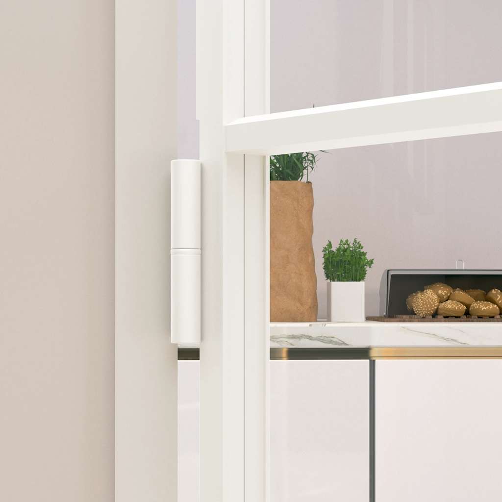 Binnendeur 76x201,5 cm gehard glas en aluminium smal wit – afbeelding 6