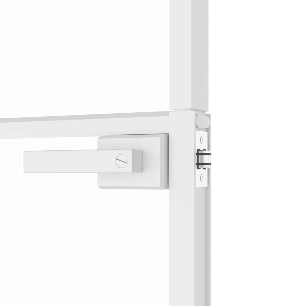 Binnendeur 76x201,5 cm gehard glas en aluminium smal wit – afbeelding 7