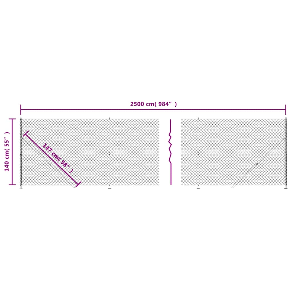 Gaashek met flens 1,4x25 m antracietkleurig – afbeelding 7