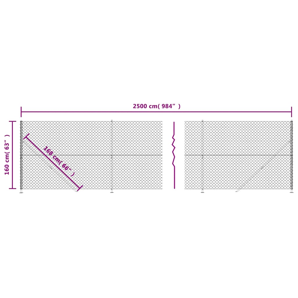 Gaashek met flens 1,6x25 m antracietkleurig – afbeelding 7