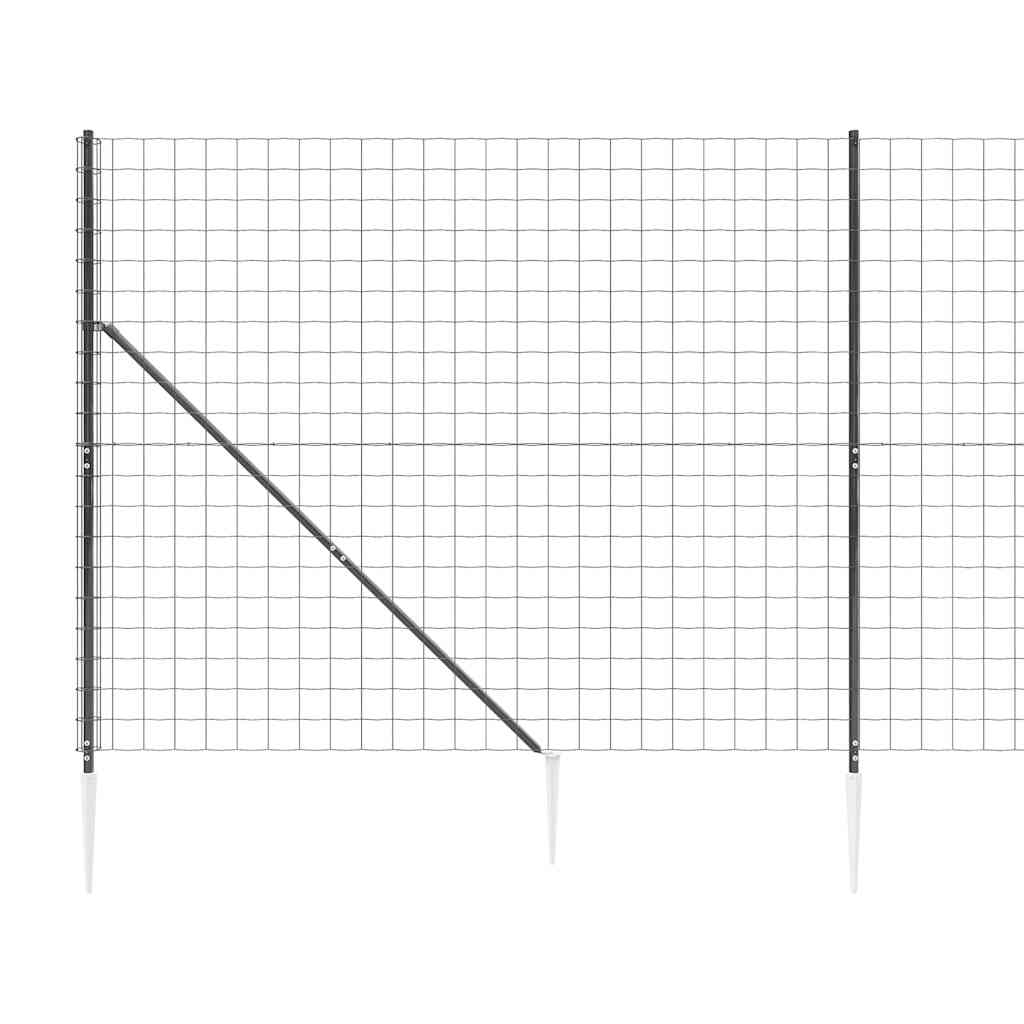 Draadgaashek met grondankers 1,6x25 m antracietkleurig – afbeelding 5