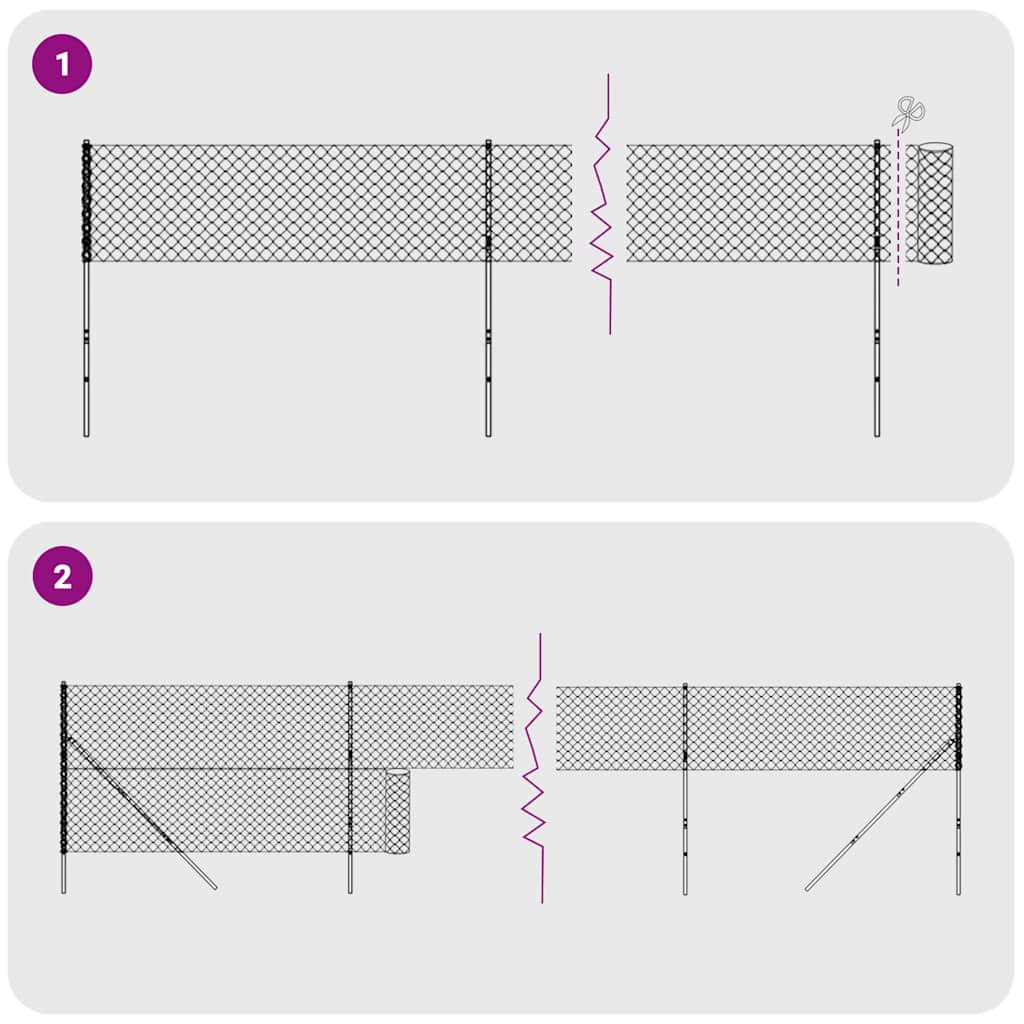 Draadgaashek met flens 1,4x10 m antracietkleurig – afbeelding 4