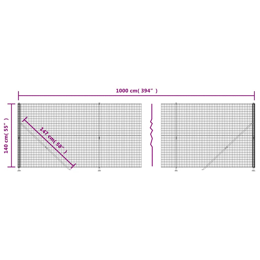 Draadgaashek met flens 1,4x10 m antracietkleurig – afbeelding 7