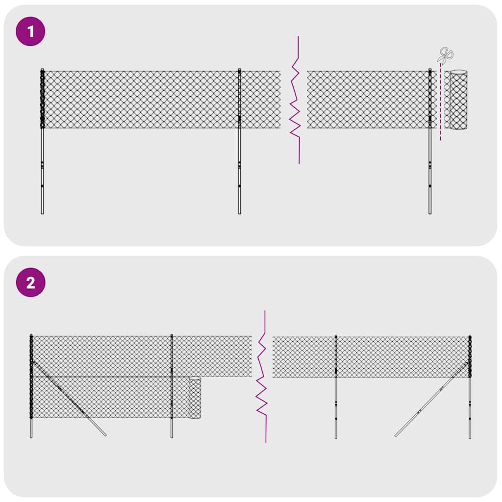 Draadgaashek met flens 1,4x25 m antracietkleurig – afbeelding 6