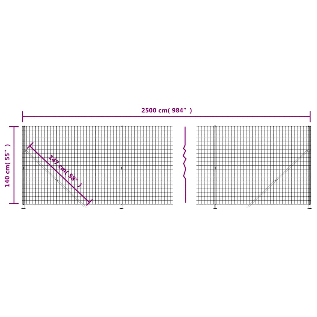 Draadgaashek met flens 1,4x25 m antracietkleurig – afbeelding 7