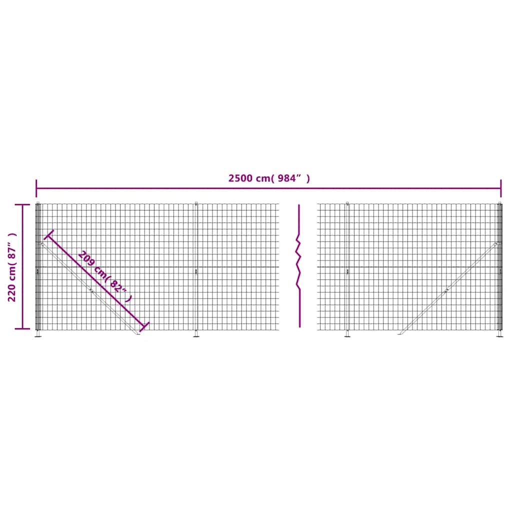 Draadgaashek met flens 2,2x25 m antracietkleurig – afbeelding 7