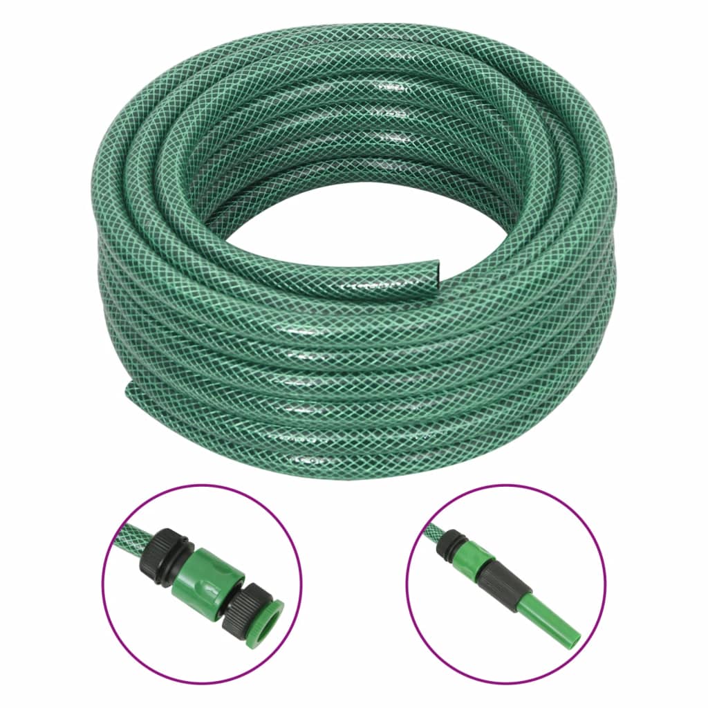 Tuinslang met koppelingsset 0,6'' 30 m PVC groen