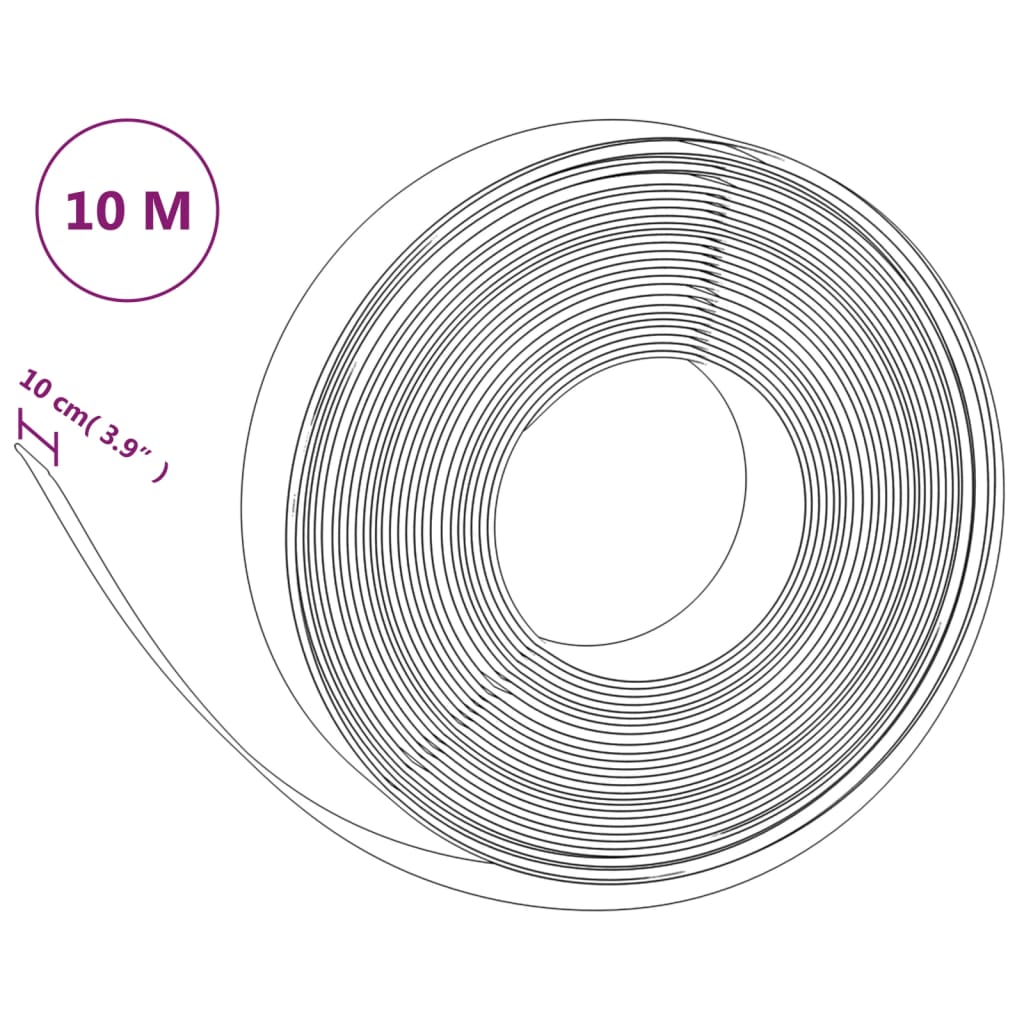 Tuinrand 10 m 10 cm polyetheen grijs – afbeelding 6