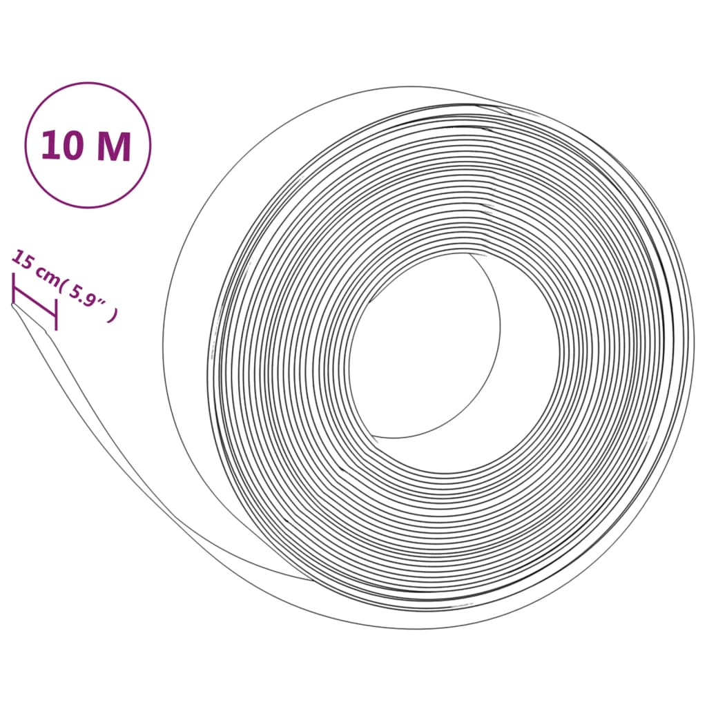 Tuinrand 10 m 15 cm polyetheen bruin – afbeelding 6