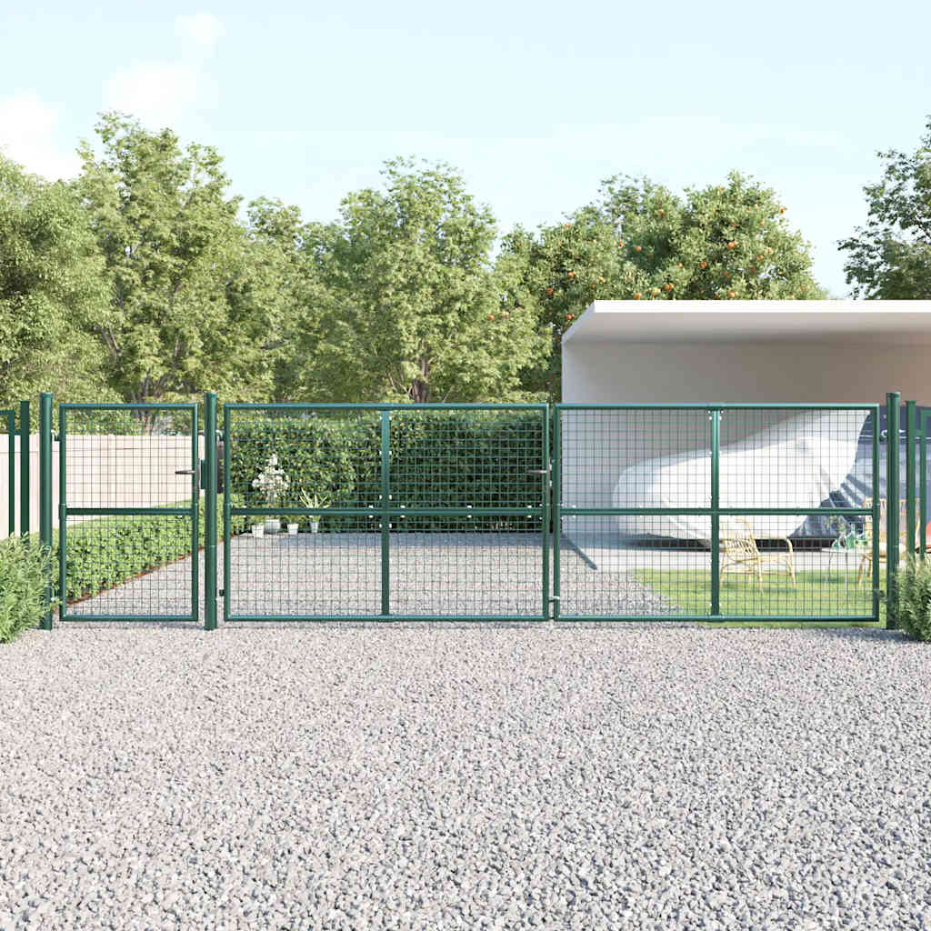 Tuinhek van gaas 500x125 cm gegalvaniseerd staal groen – afbeelding 1
