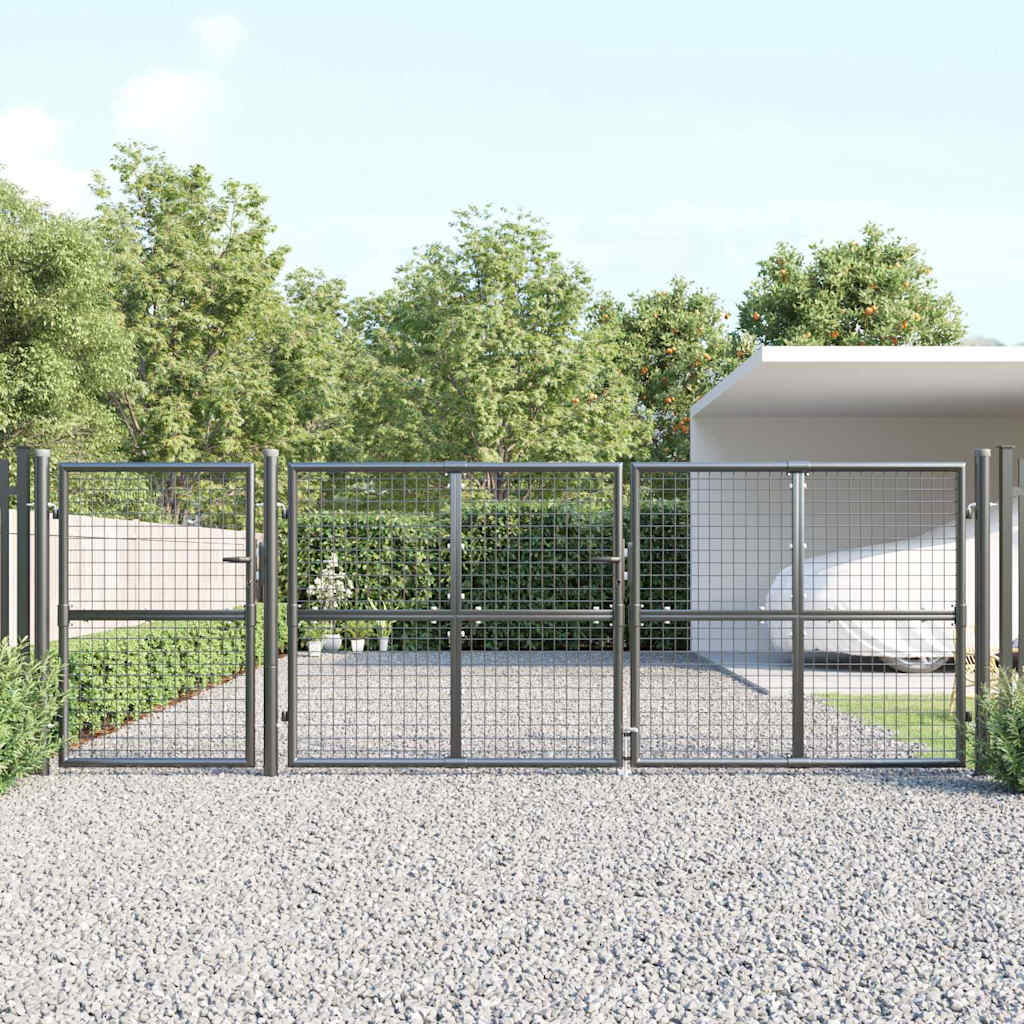 Tuinhek van gaas antraciet 400x125 cm gegalvaniseerd staal