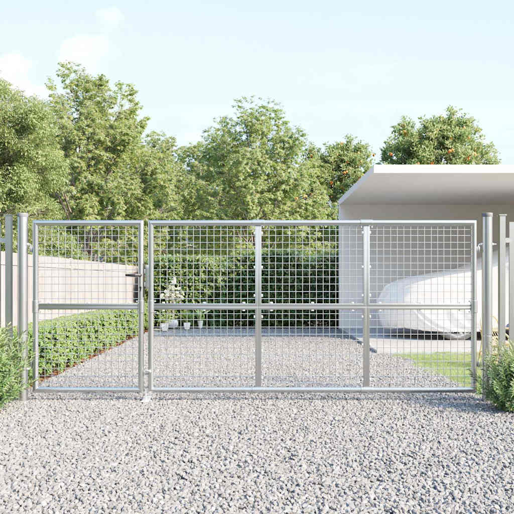 Tuinhek van gaas zilverkleurig 350x125 cm gegalvaniseerd staal