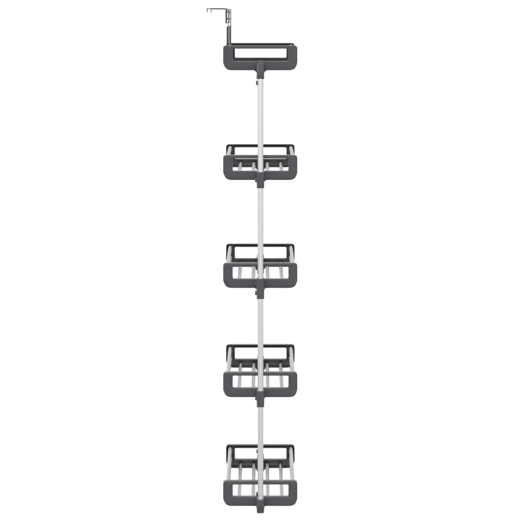 Deurorganizer met 5 schappen 52x20x135 cm aluminium – afbeelding 4