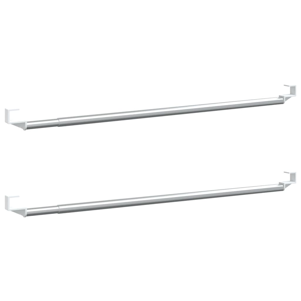 Gordijnrails 2 st 60-105 cm aluminium wit en zilverkleurig – afbeelding 2