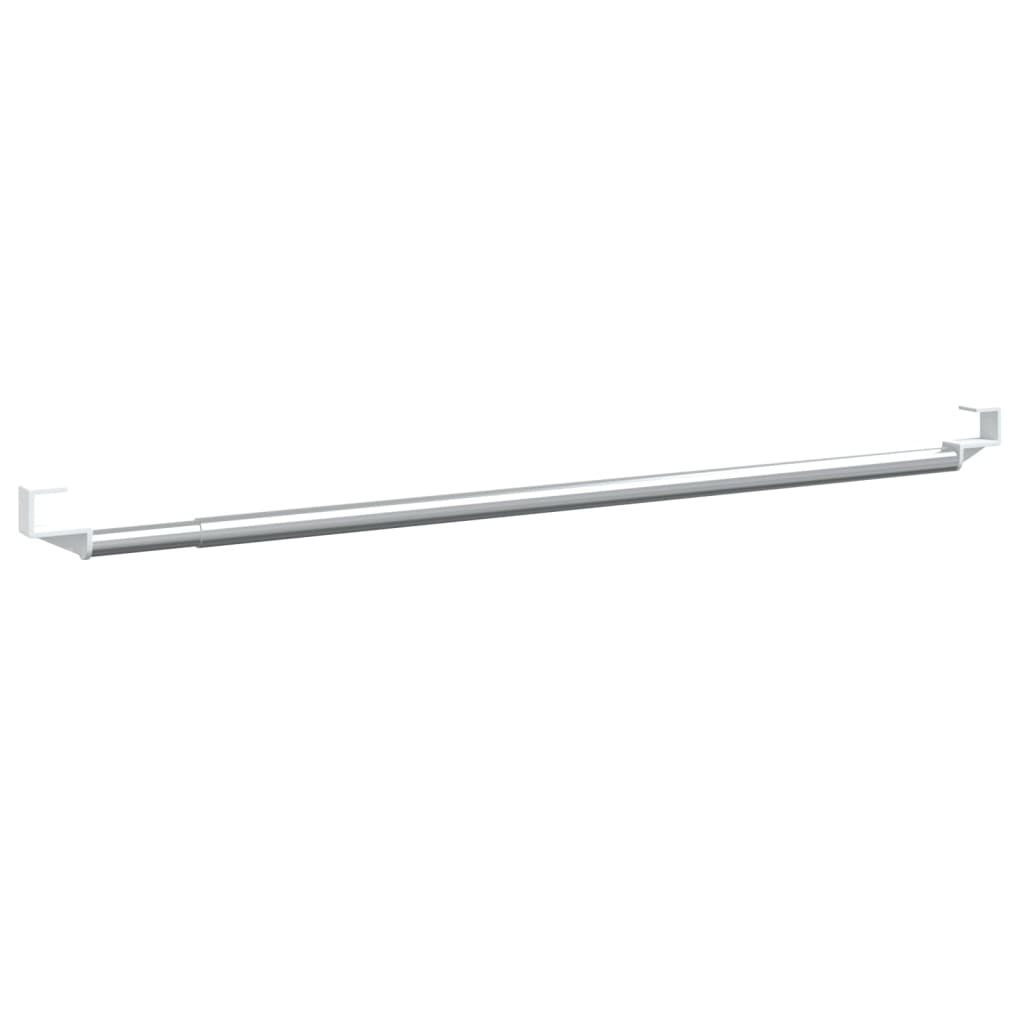 Gordijnrails 2 st 60-105 cm aluminium wit en zilverkleurig – afbeelding 3