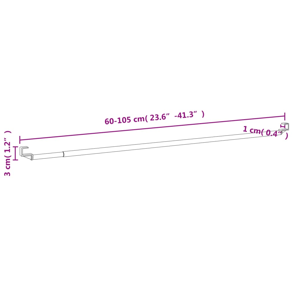 Gordijnrails 2 st 60-105 cm aluminium wit en zilverkleurig – afbeelding 7