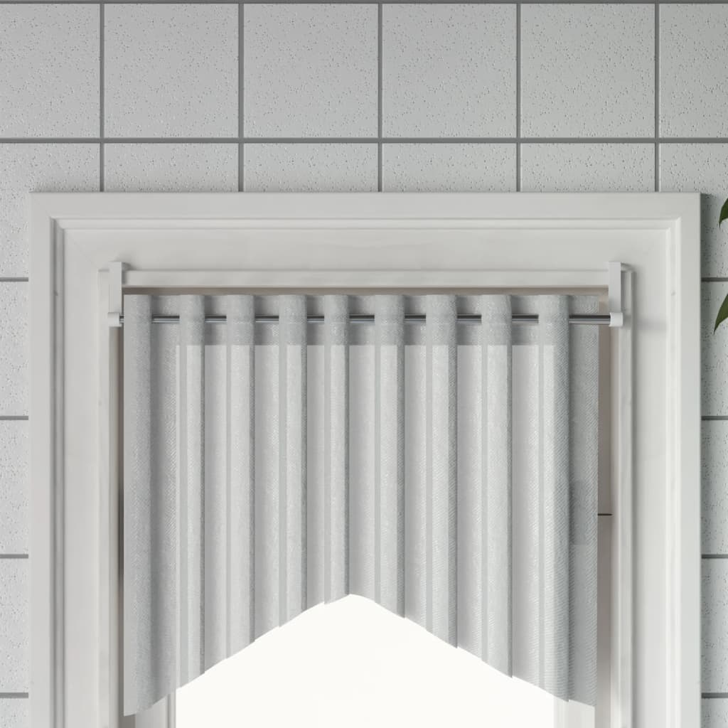 Gordijnrails 2 st 40-60 cm aluminium wit en zilverkleurig – afbeelding 1