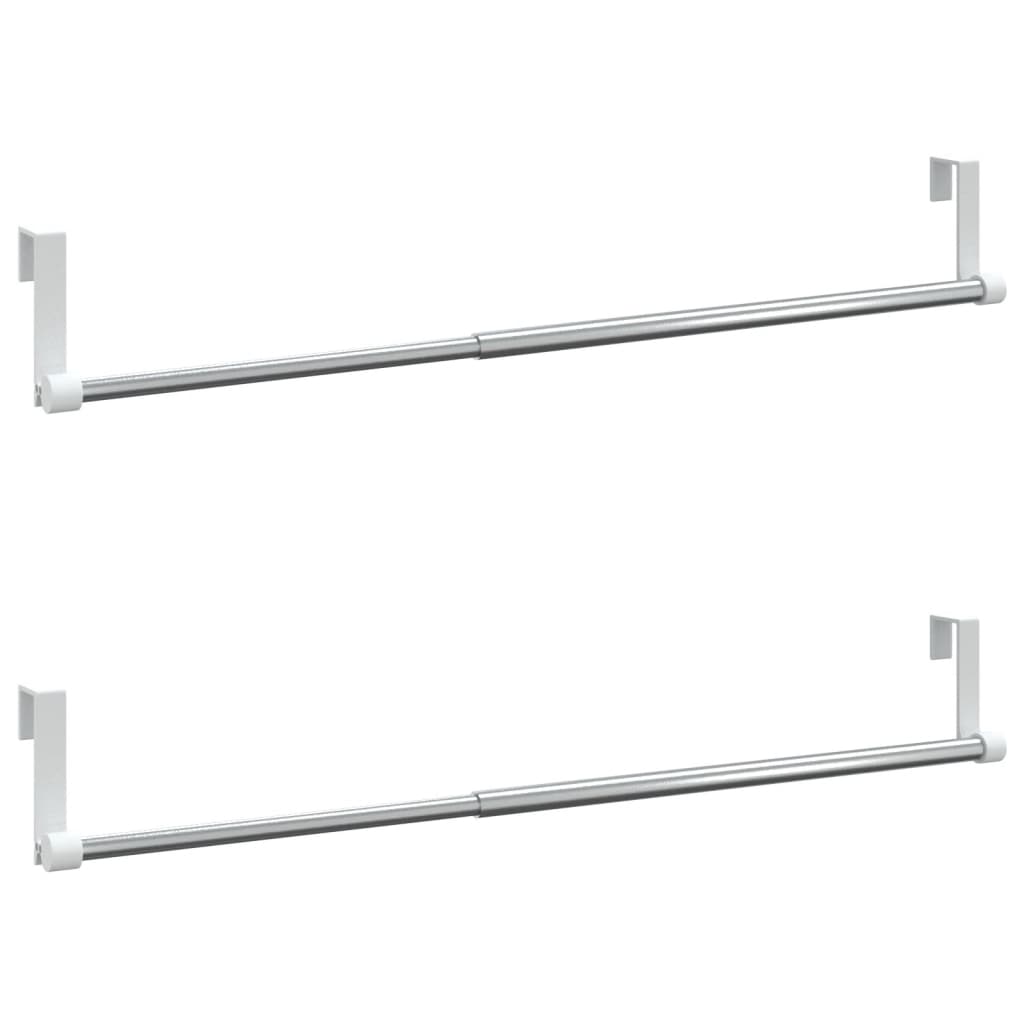 Gordijnrails 2 st 40-60 cm aluminium wit en zilverkleurig – afbeelding 2
