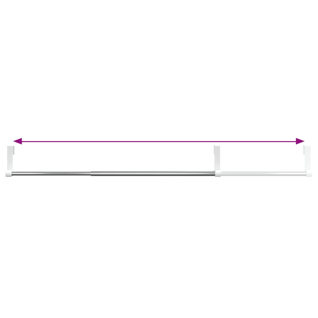 Gordijnrails 2 st 40-60 cm aluminium wit en zilverkleurig – afbeelding 6