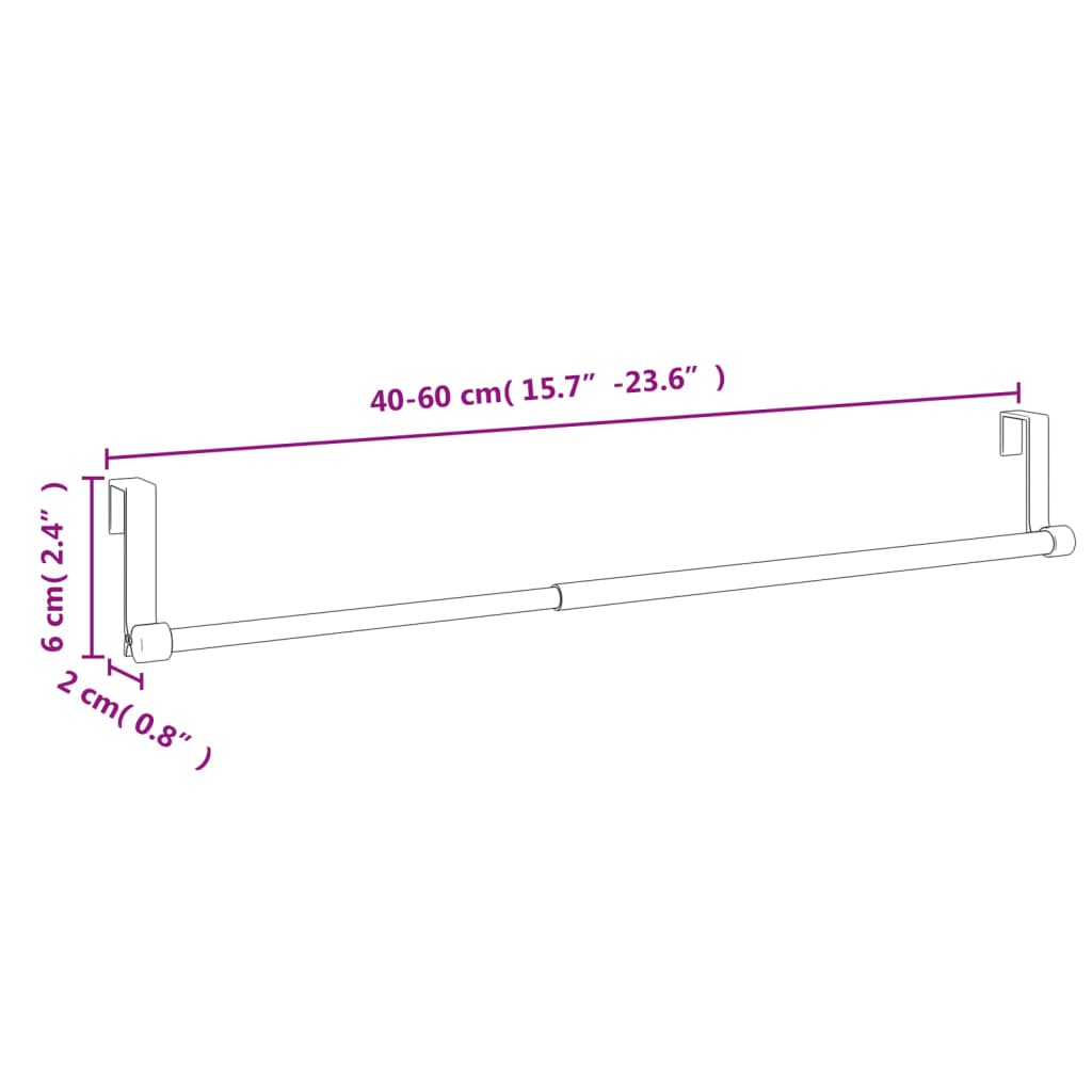 Gordijnrails 2 st 40-60 cm aluminium wit en zilverkleurig – afbeelding 7