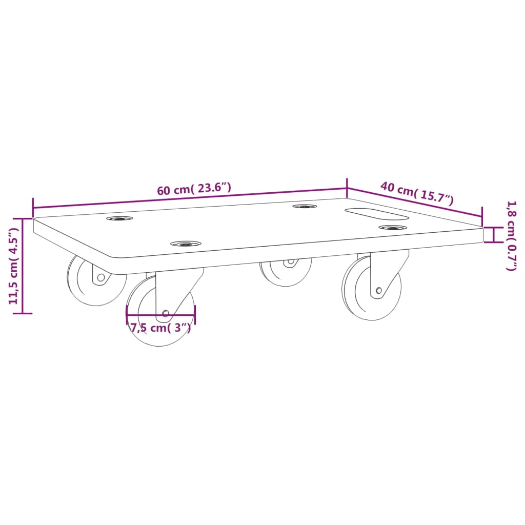 Meubelhondjes 2 st rechthoekig 250 kg 60x40x11,5 cm – afbeelding 9