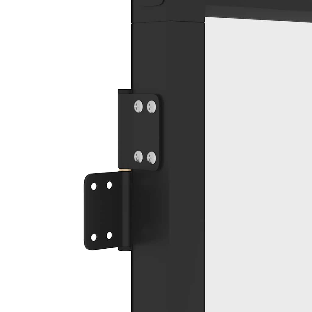 Binnendeur smal 76x201,5 cm gehard glas en aluminium zwart – afbeelding 8