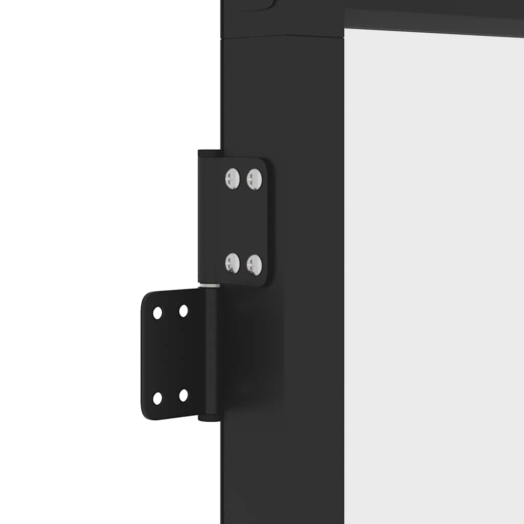 Binnendeur smal 83x201,5 cm gehard glas en aluminium zwart – afbeelding 8