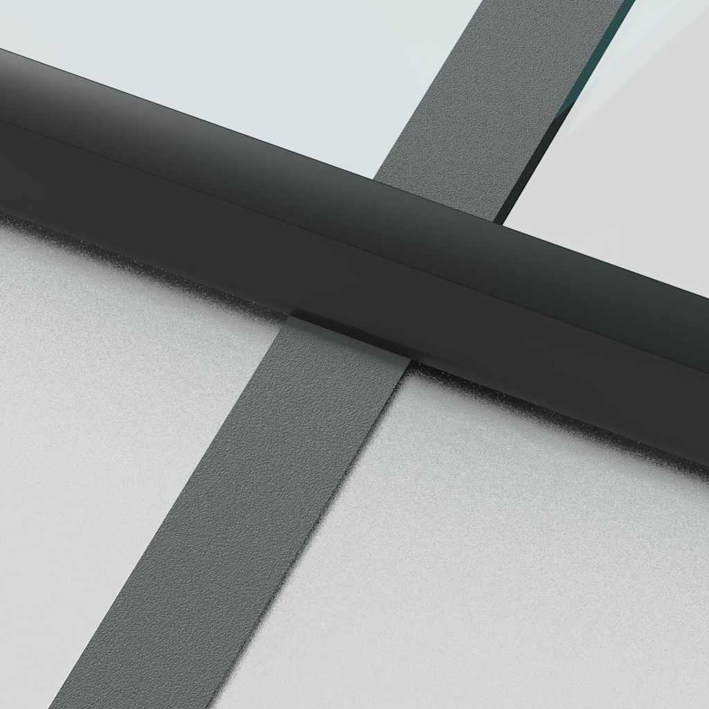 Binnendeur smal 76x201,5 cm gehard glas en aluminium zwart – afbeelding 6