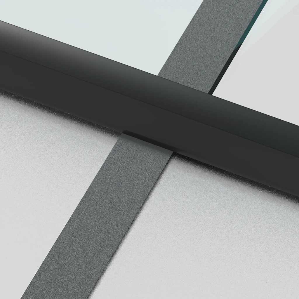 Binnendeur smal 83x201,5 cm gehard glas en aluminium zwart – afbeelding 6