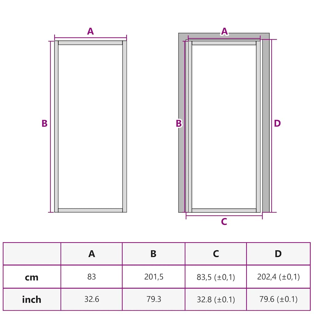 Binnendeur smal 83x201,5 cm gehard glas en aluminium zwart – afbeelding 10
