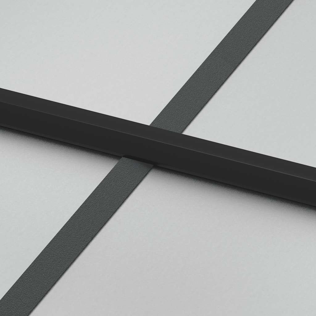 Binnendeur smal 83x201,5 cm gehard glas en aluminium zwart – afbeelding 6