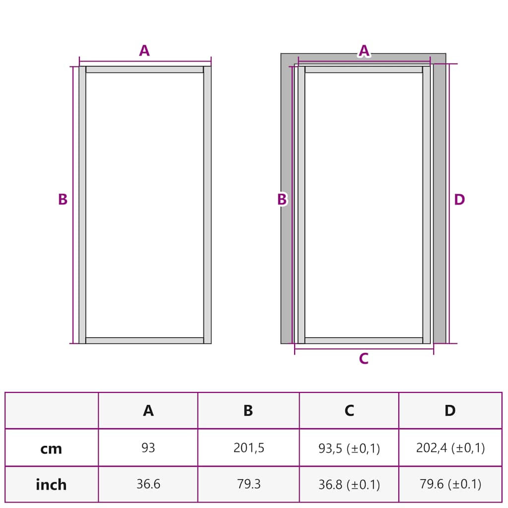 Binnendeur smal 93x201,5 cm gehard glas en aluminium zwart – afbeelding 10