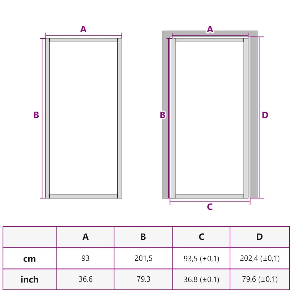 Binnendeur smal 93x201,5 cm gehard glas en aluminium zwart – afbeelding 10