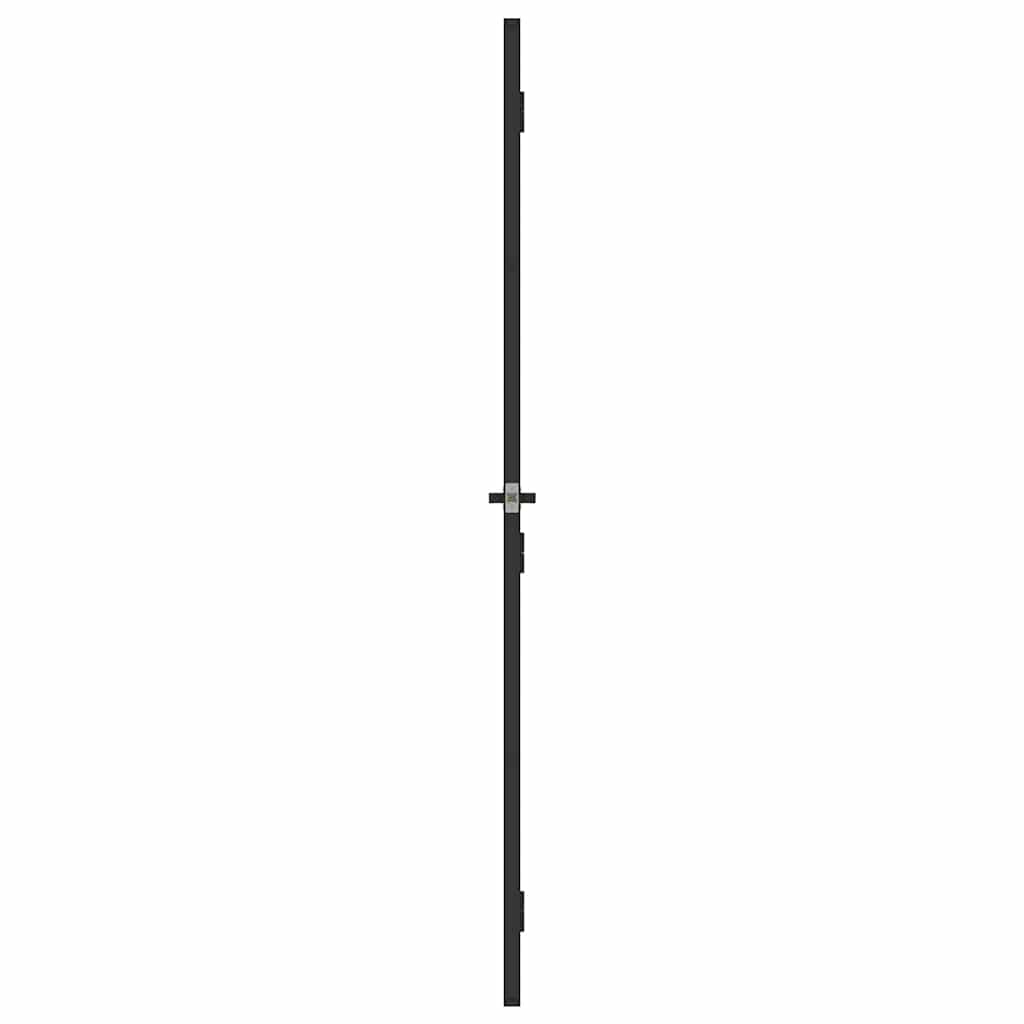 Binnendeur smal 93x201,5 cm gehard glas en aluminium zwart – afbeelding 5