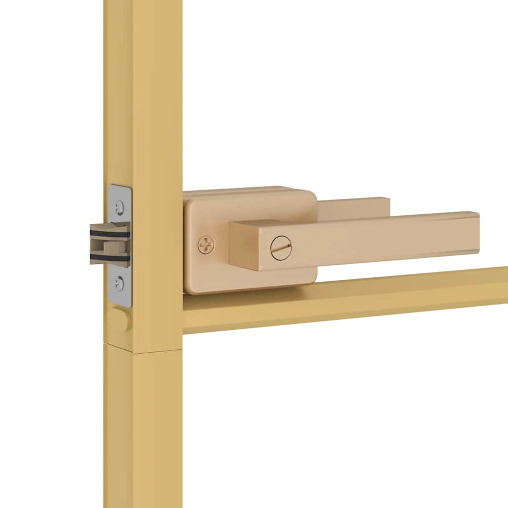 Binnendeur smal 83x201,5 cm gehard glas en aluminium goudkleur – afbeelding 6
