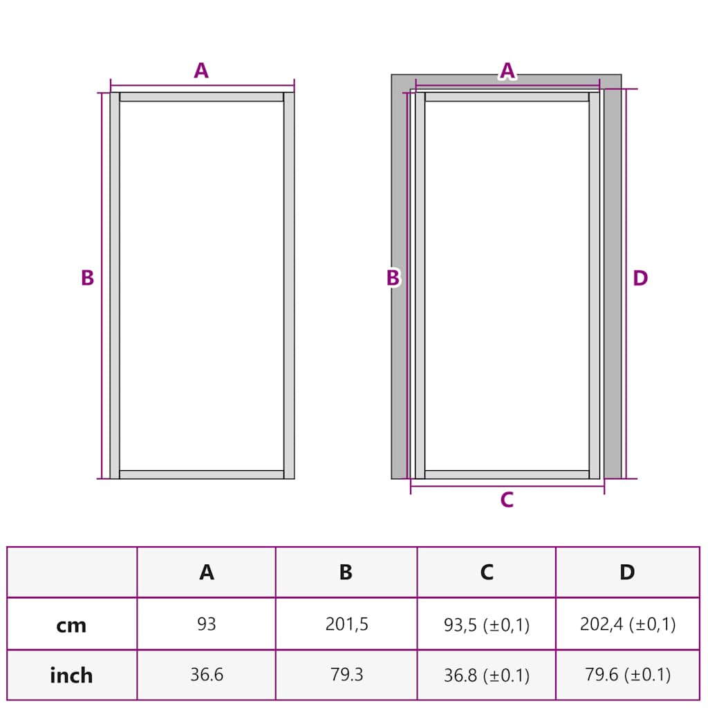 Binnendeur smal 93x201,5 cm gehard glas en aluminium goudkleur – afbeelding 10