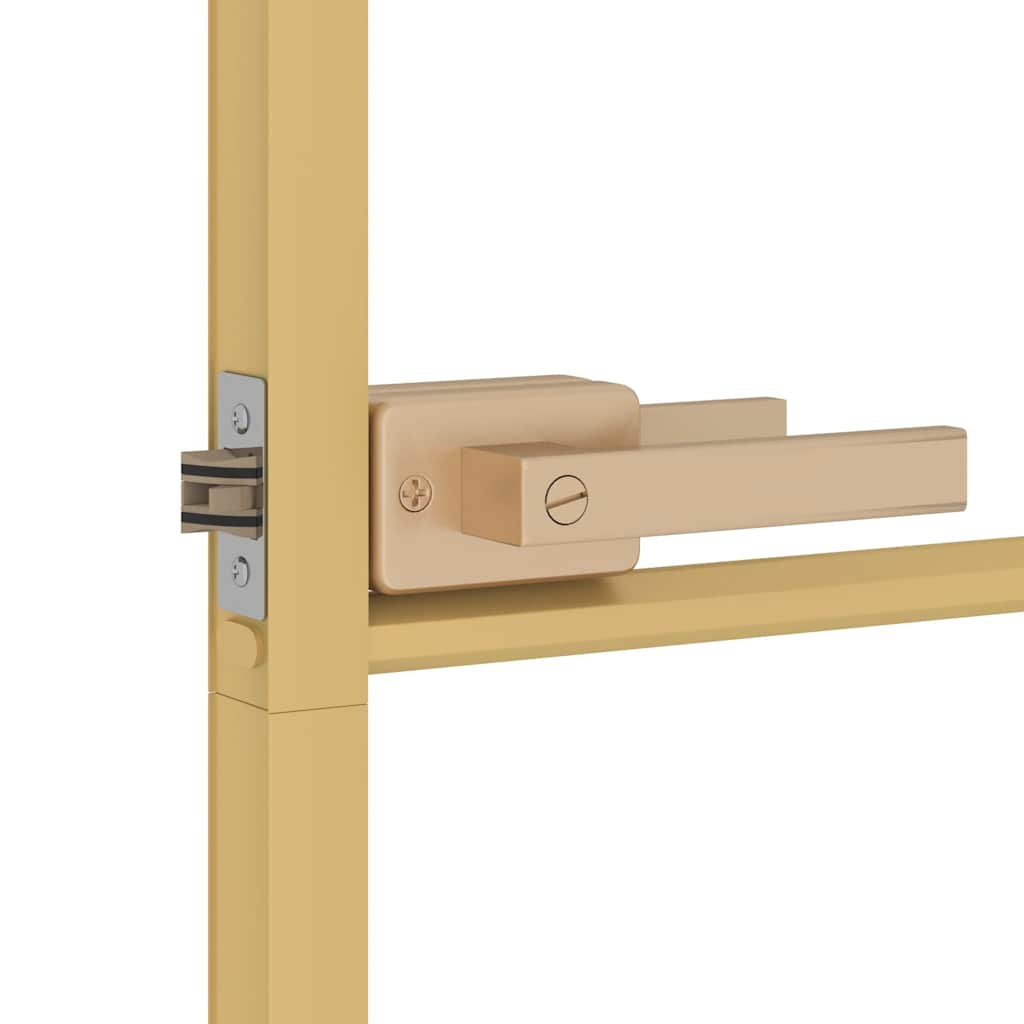 Binnendeur smal 93x201,5 cm gehard glas en aluminium goudkleur – afbeelding 6