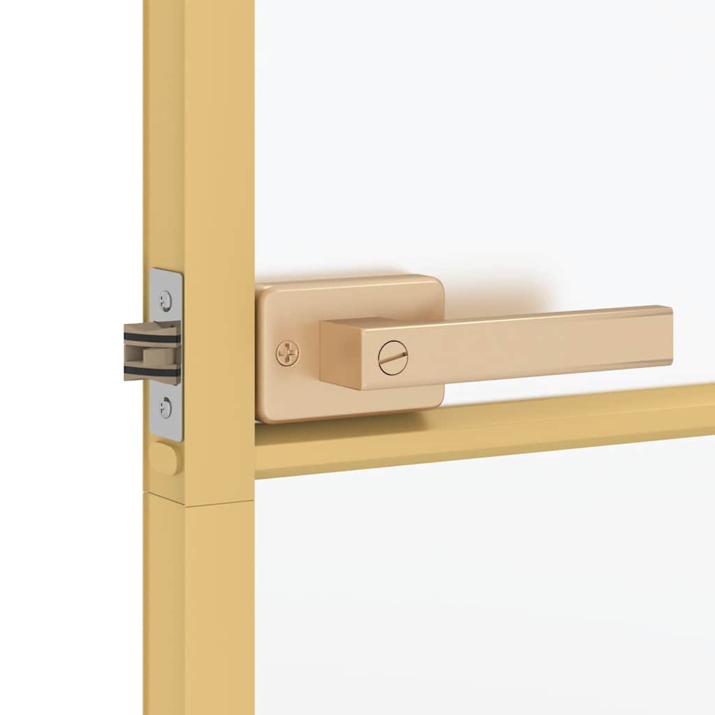 Binnendeur smal 76x201,5 cm gehard glas en aluminium goudkleur – afbeelding 6