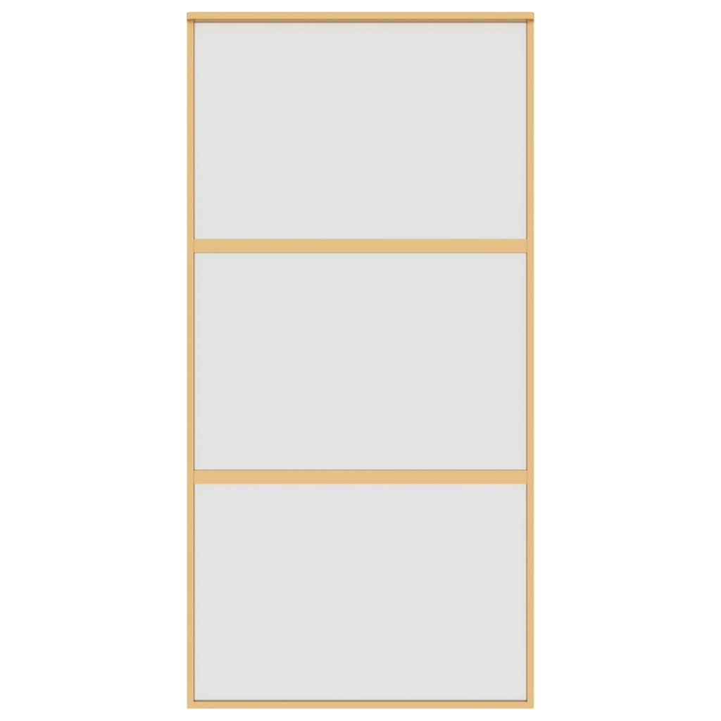 Schuifdeur 102,5x205 cm mat ESG-glas en aluminium goudkleurig – afbeelding 3