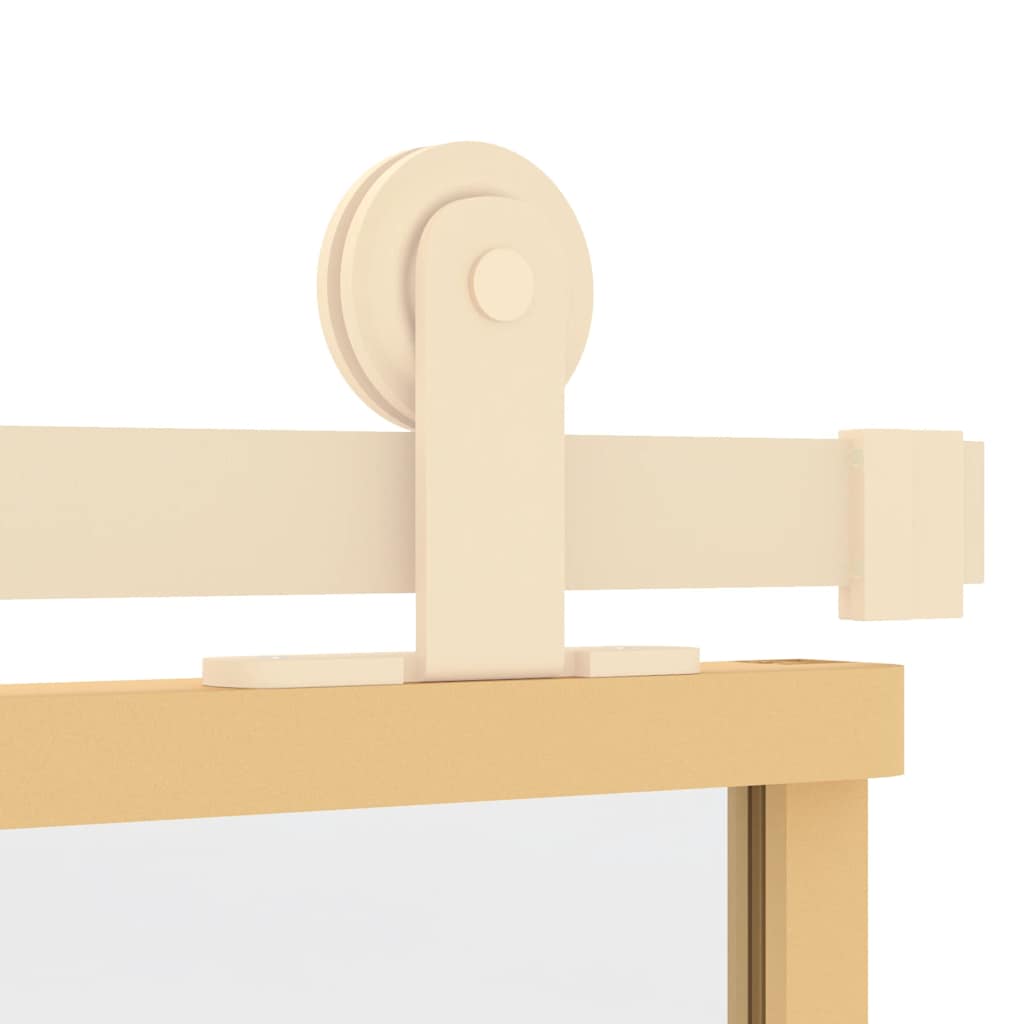 Schuifdeur 76x205 cm helder ESG-glas en aluminium goudkleurig – afbeelding 6