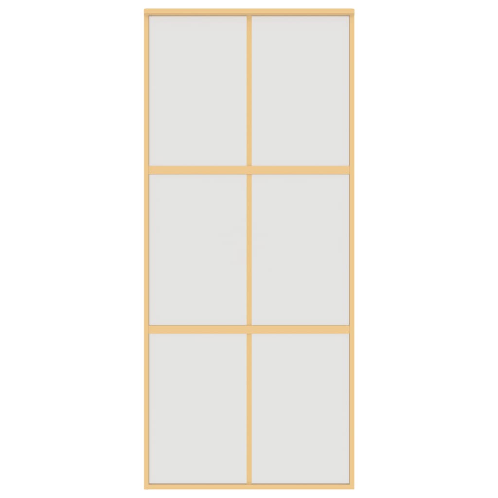 Schuifdeur 90x205 cm mat ESG-glas en aluminium goudkleurig – afbeelding 3