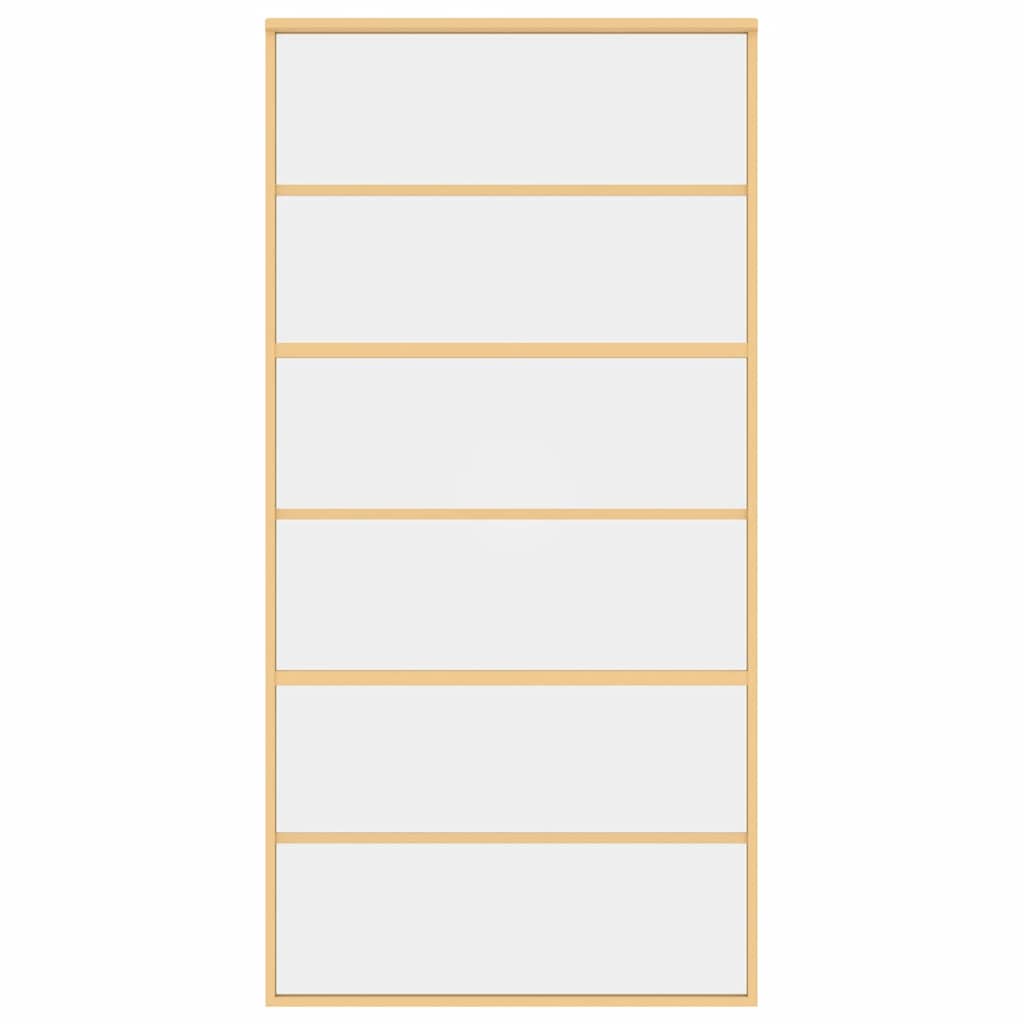 Schuifdeur 102,5x205 cm helder ESG-glas en aluminium goudkleur – afbeelding 3