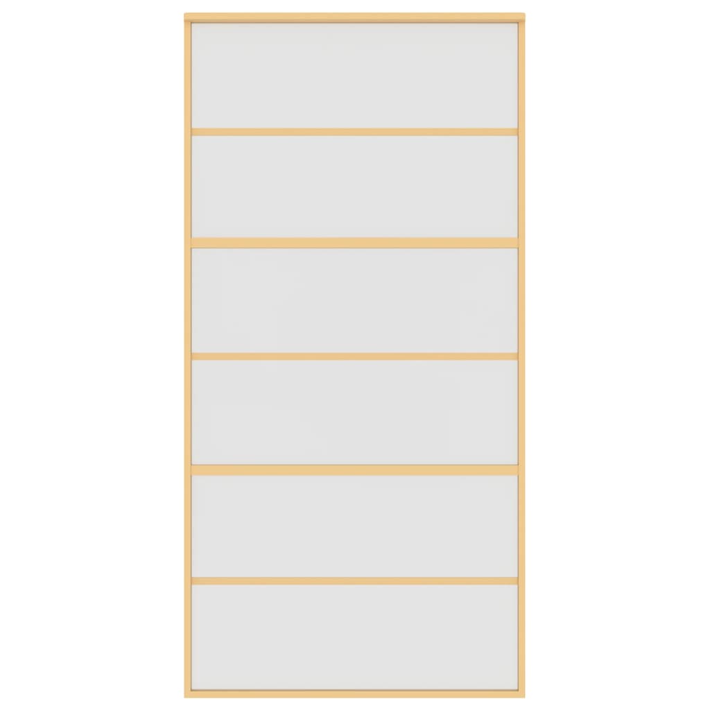 Schuifdeur 102,5x205 cm mat ESG-glas en aluminium goudkleurig – afbeelding 3