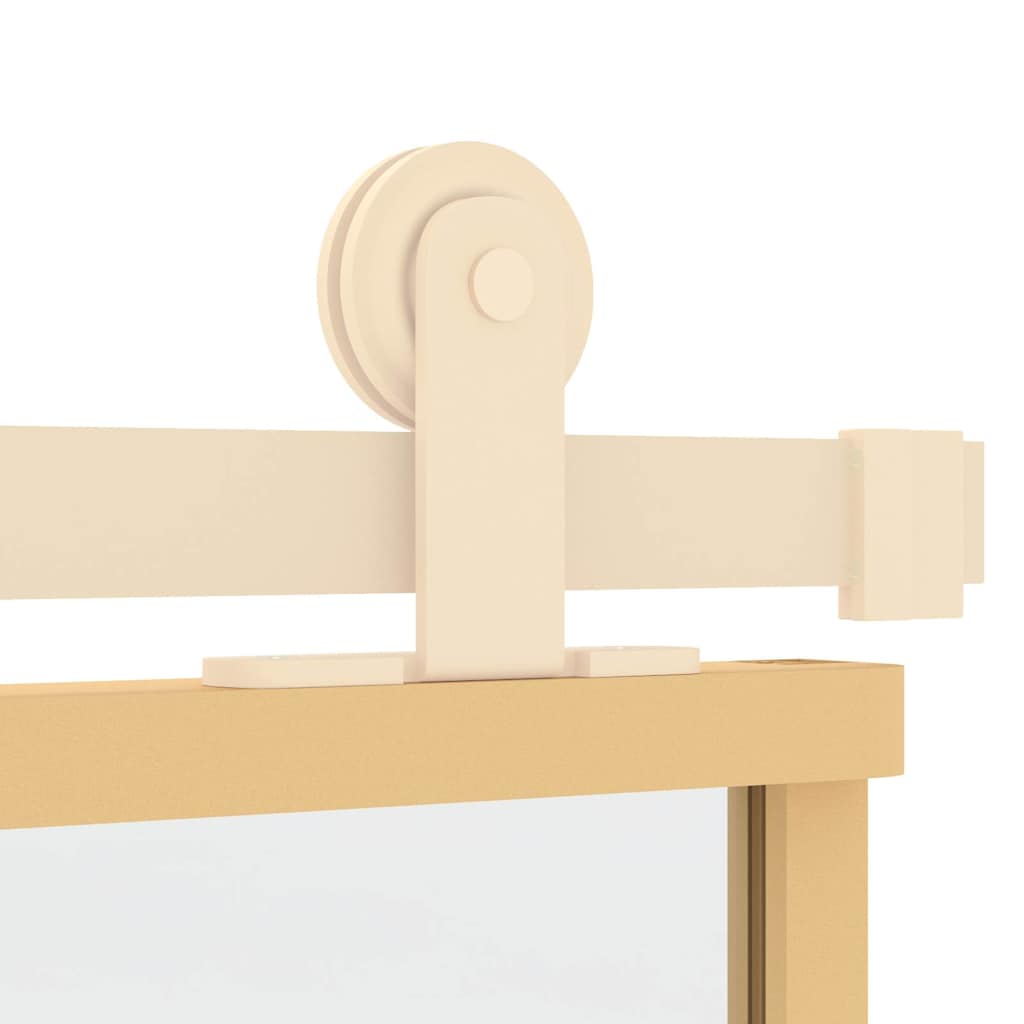 Schuifdeur 76x205 cm helder ESG-glas en aluminium goudkleurig – afbeelding 6