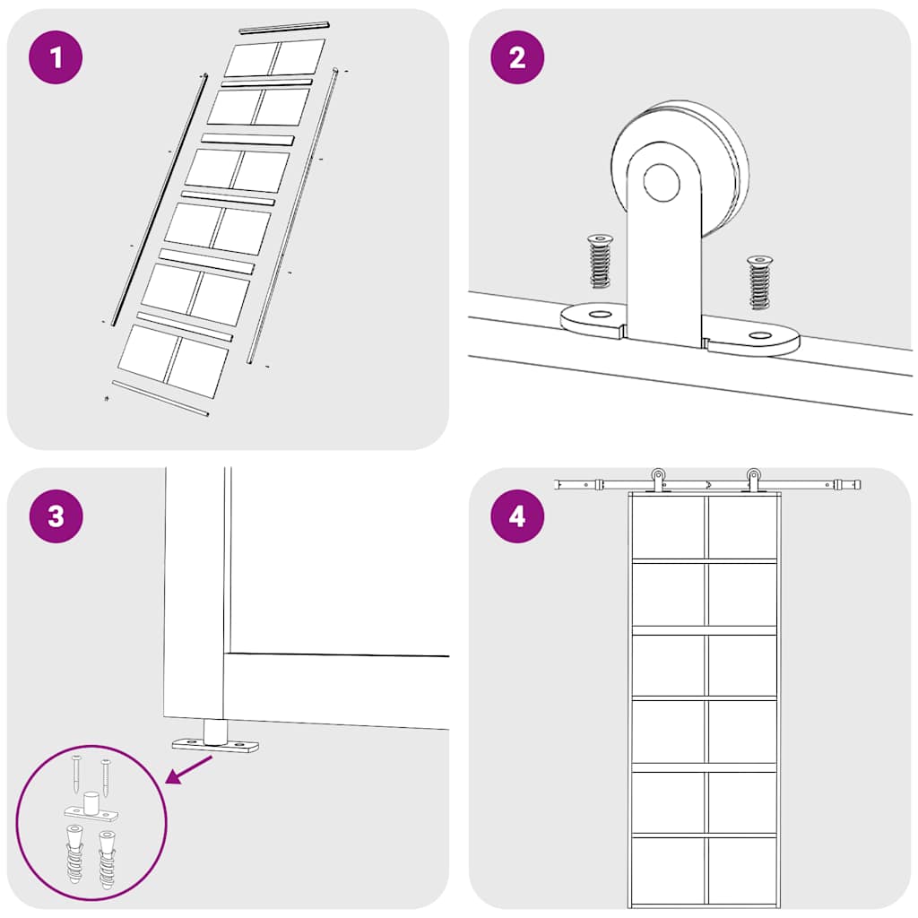 Schuifdeur 76x205 cm helder ESG-glas en aluminium goudkleurig – afbeelding 7