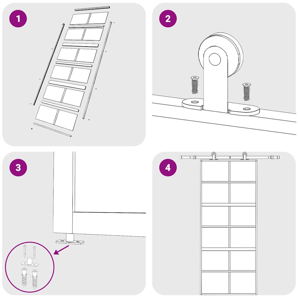 Schuifdeur 90x205 cm helder ESG-glas en aluminium goudkleurig – afbeelding 7