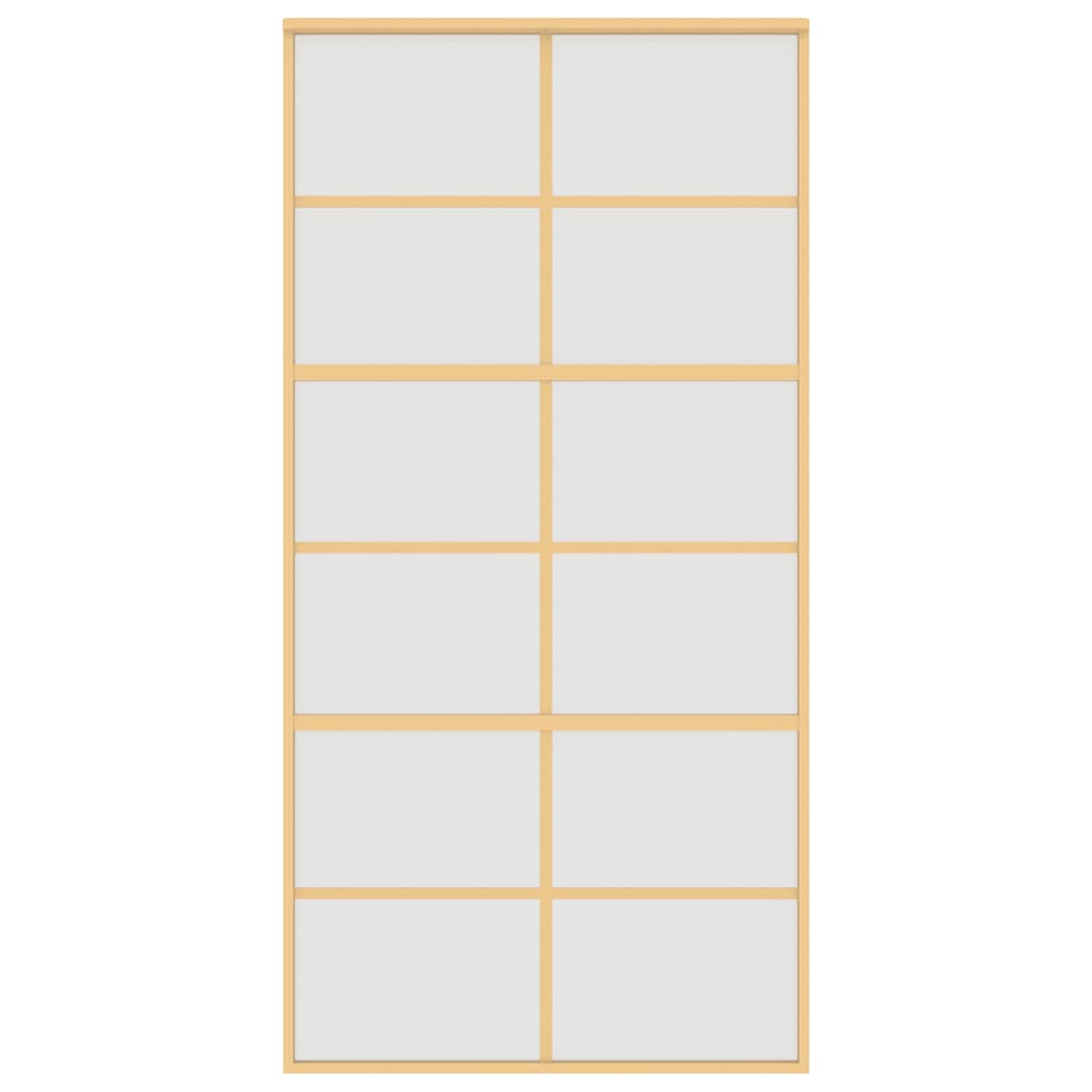 Schuifdeur 102,5x205 cm mat ESG-glas en aluminium goudkleurig – afbeelding 3